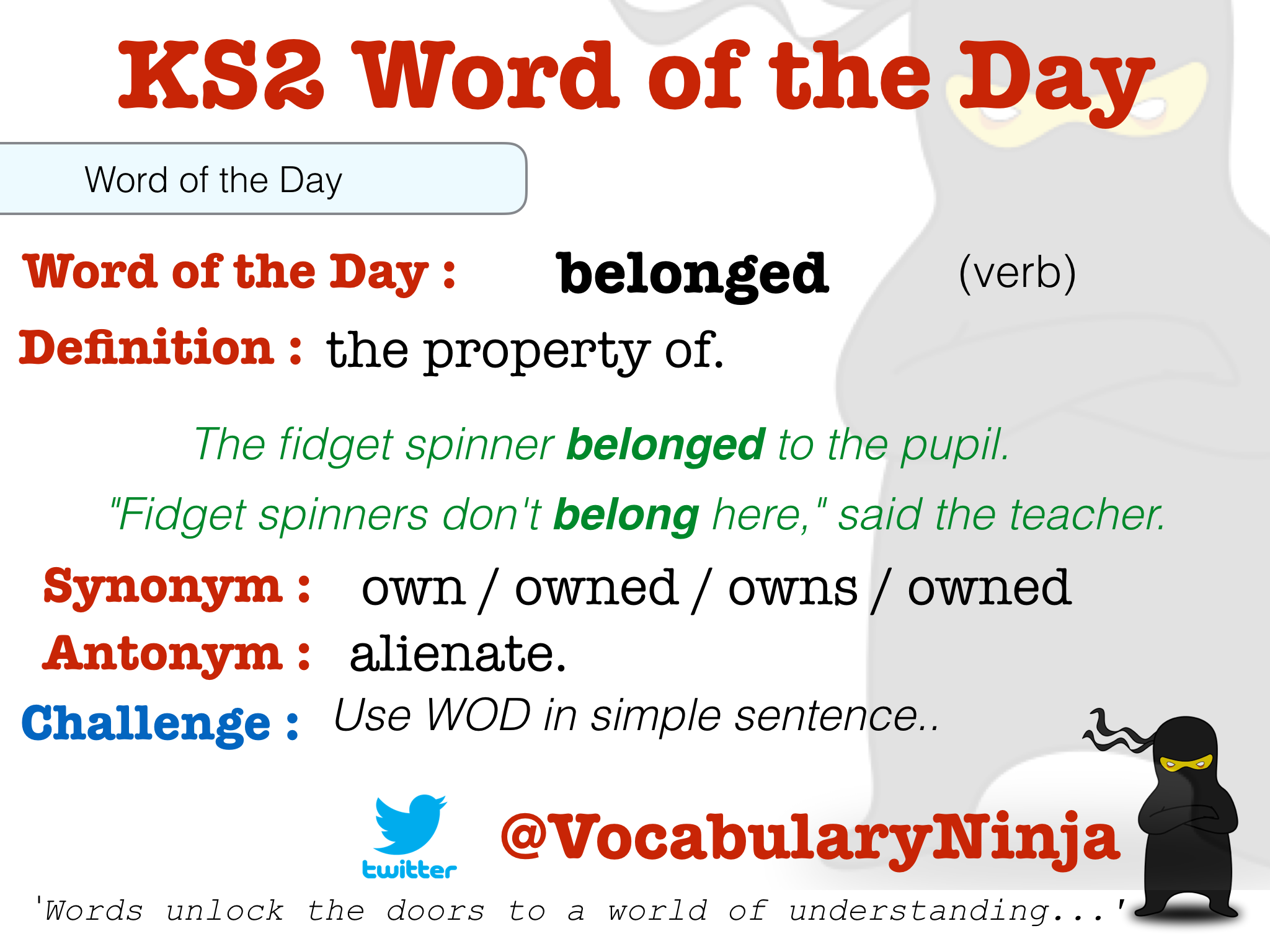 KS2 Word of the Day | Vocabulary Ninja