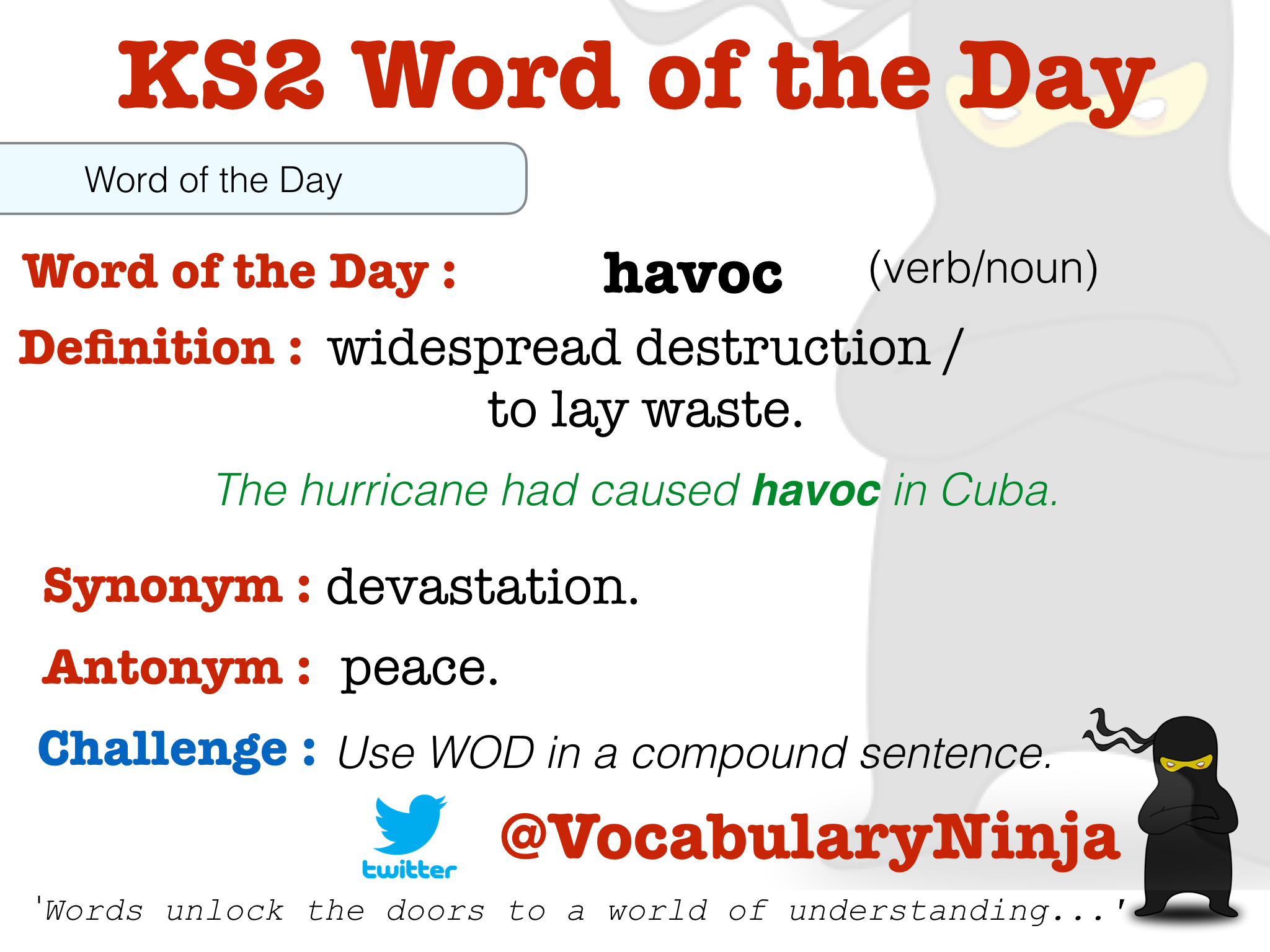 KS2 Word of the Day | Vocabulary Ninja
