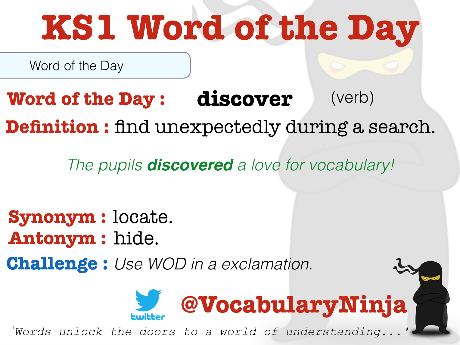 KS1 Word of the Day | Vocabulary Ninja