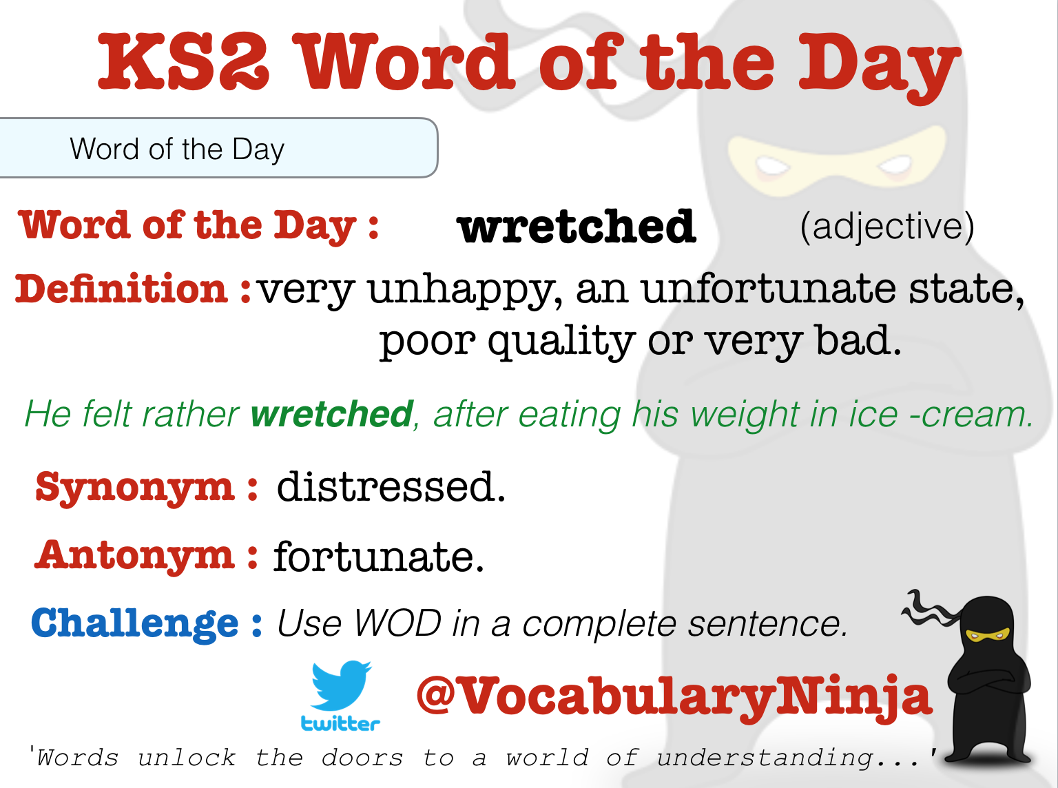 KS2 Word of the Day | Vocabulary Ninja