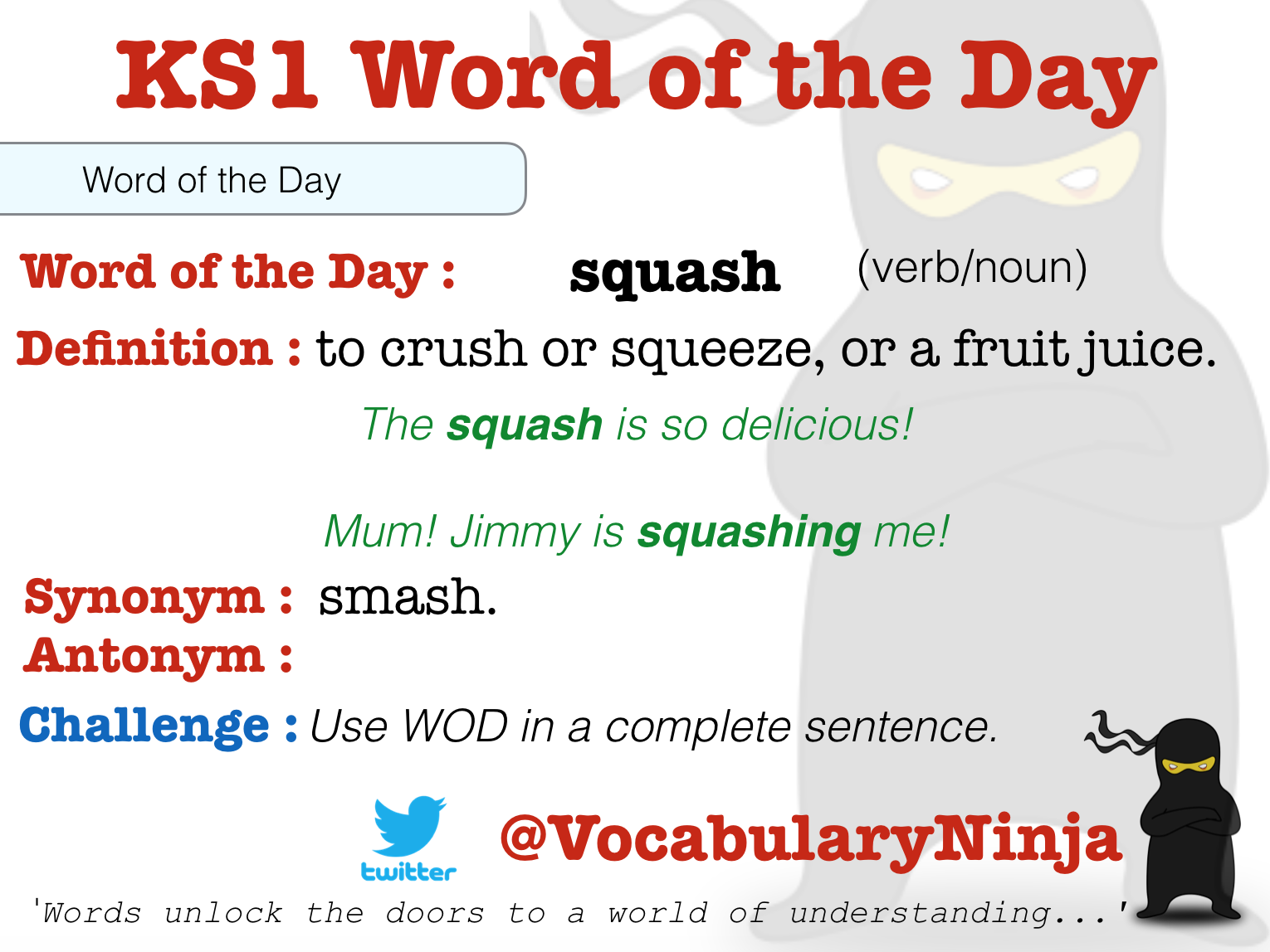 KS1 Word of the Day | Vocabulary Ninja