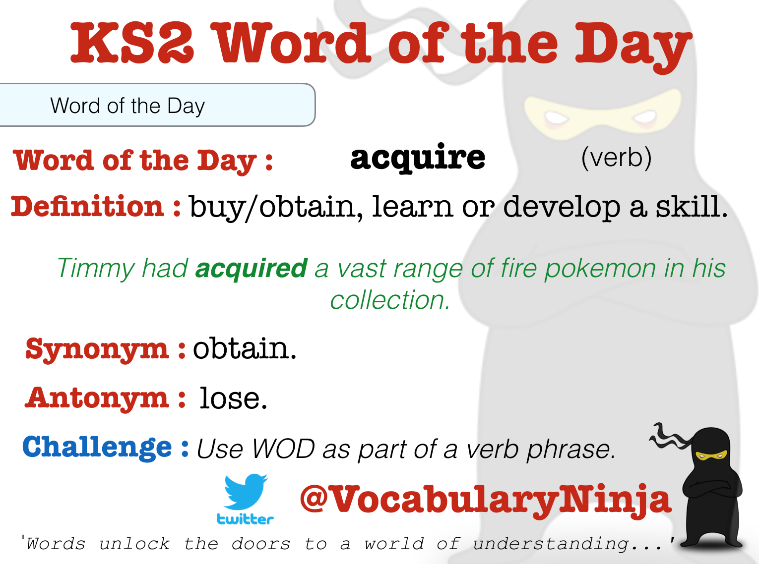 KS2 Word of the Day | Vocabulary Ninja