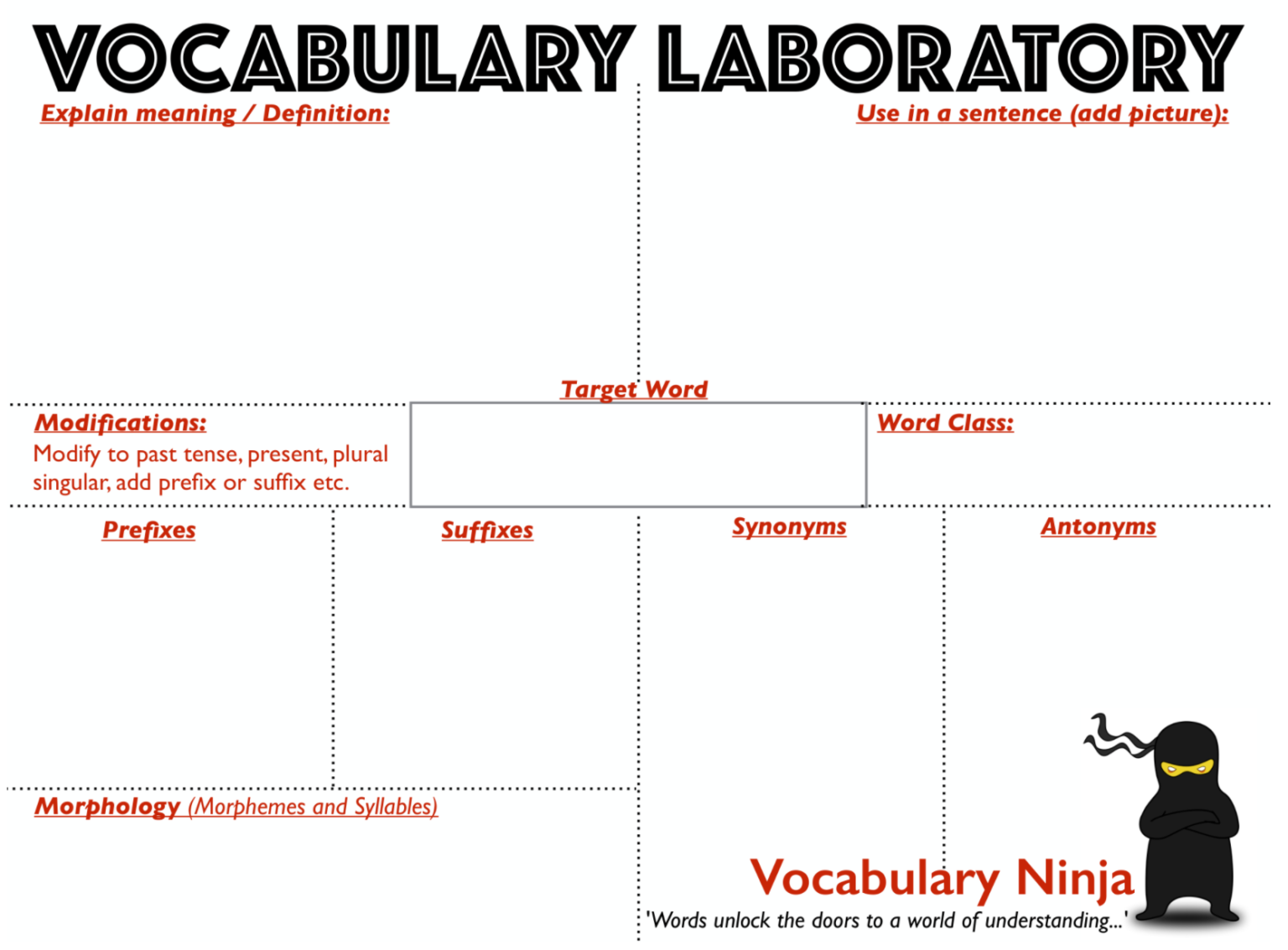 Vocabulary Laboratory Vocabulary Ninja