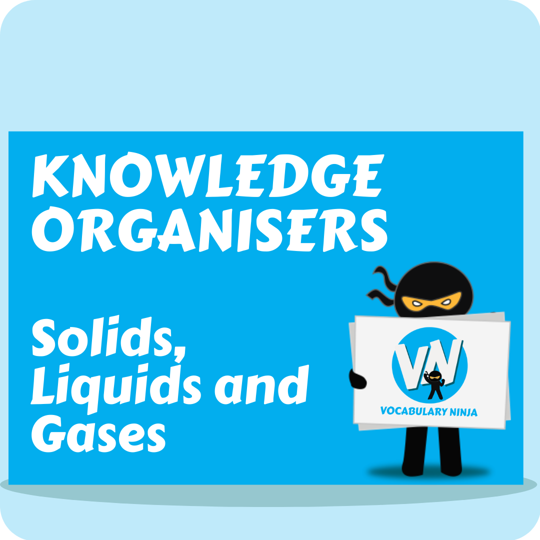 Solids, Liquids and Gases Knowledge Organiser Vocabulary Ninja