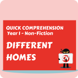 Quick Comprehension - Year 1 - Non-Fiction - Different Homes