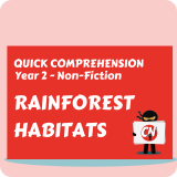 Quick Comprehension - Year 2 - Non-Fiction - Rainforest Habitat