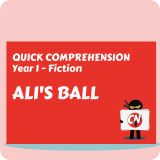 Quick Comprehension - Year 1 - Fiction - Ali's Ball