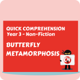 Quick Comprehension - Year 3 - Non-Fiction - Butterfly Metamorph