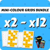Times Table Mini-Colour Grid Bundle x2 to x12