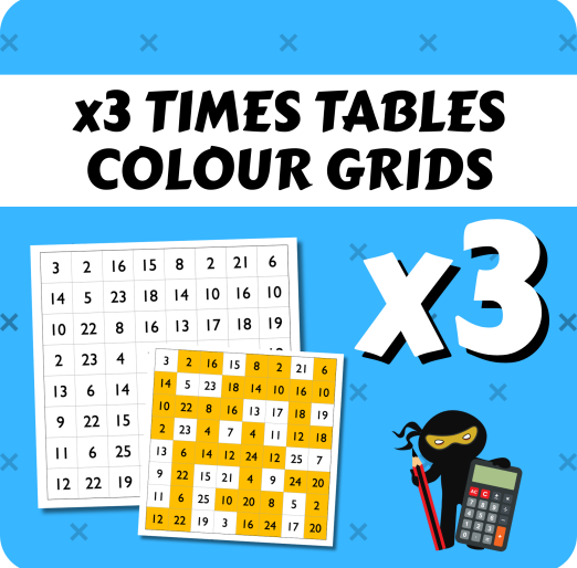 Times Table Colour Grids x3