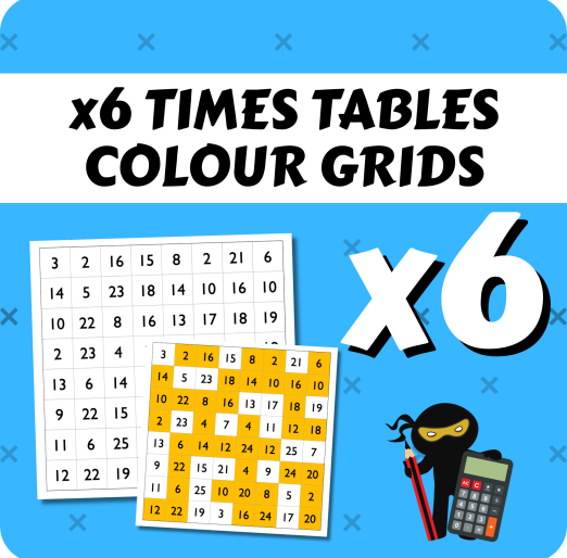 Times Table Colour Grids x6