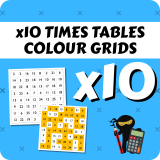 Times Table Colour Grids x10