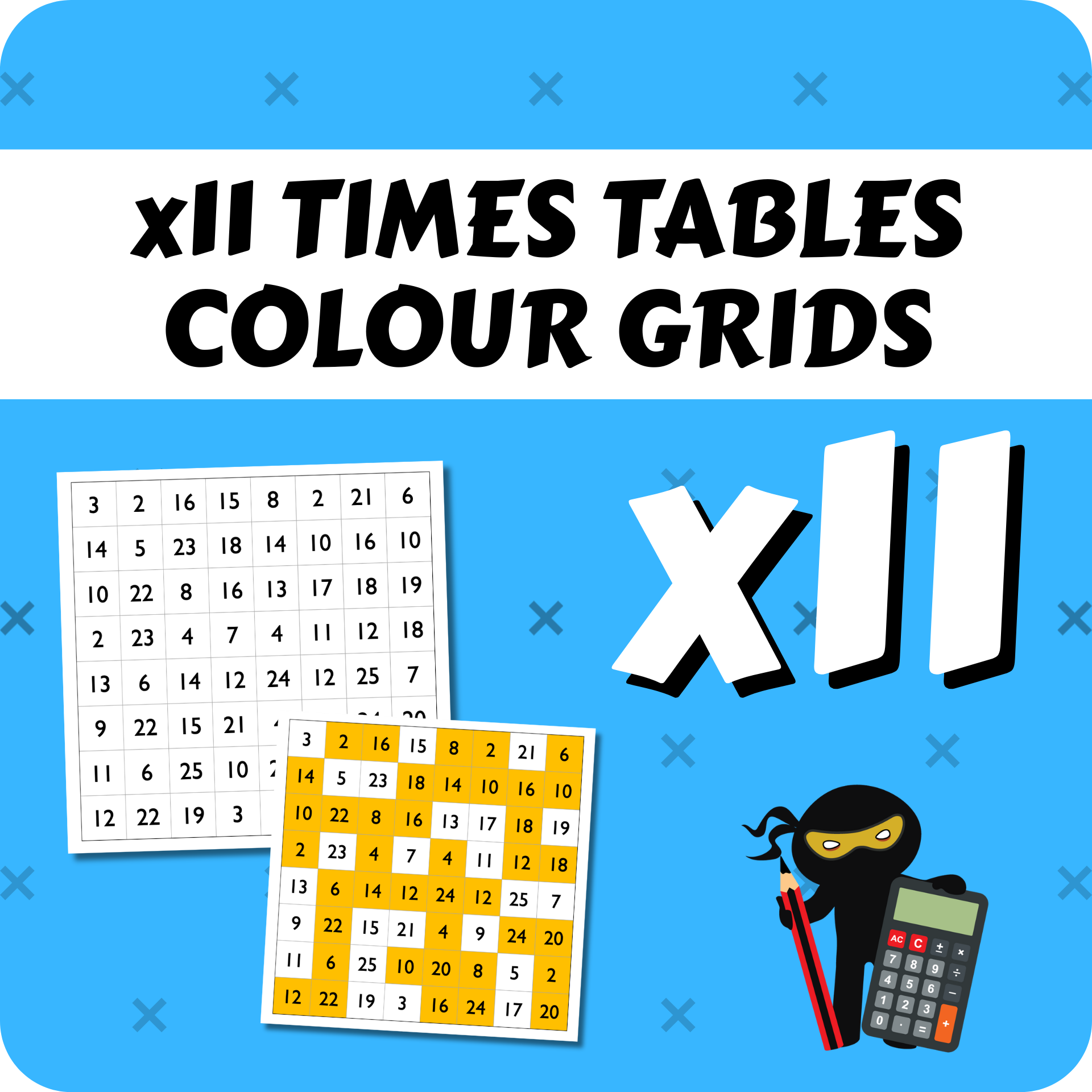 Times Table Colour Grids x11 – Vocabulary Ninja