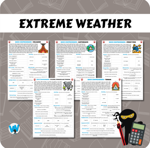 Quick Comprehension Topic Bundle - Y6 Extreme Weather