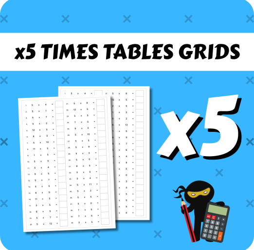 Times Table Grids x5