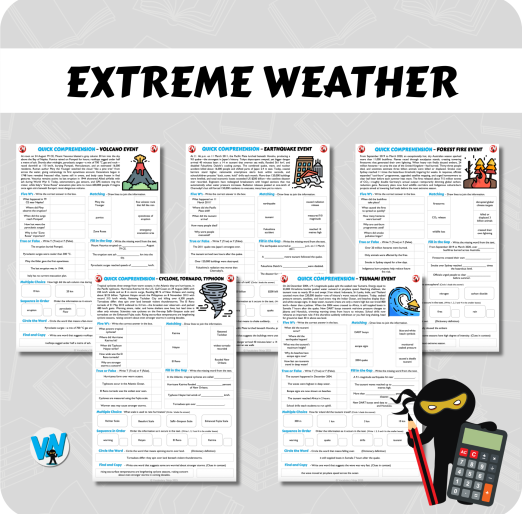 Quick Comprehension Topic Bundle - Y6 Extreme Weather Events