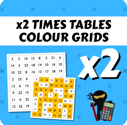 Times Table Colour Grids x2