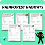 Quick Comprehension Topic Bundle - Y4 Rainforest Habitats