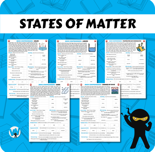 Quick Comprehension Topic Bundle - Y4 States of Matter