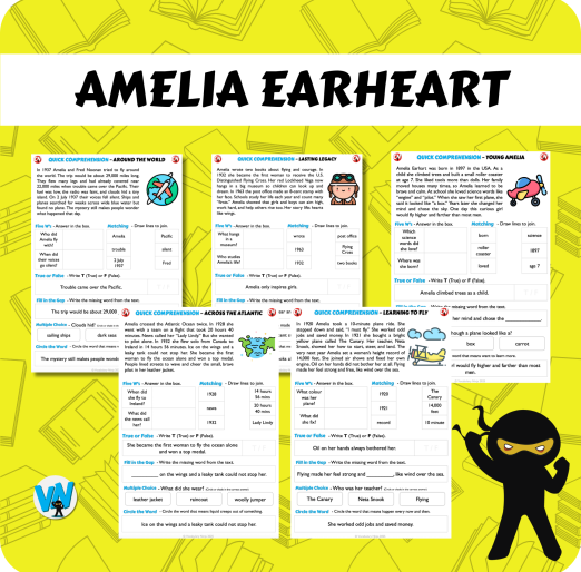 Quick Comprehension Topic Bundle - Y2 Amelia Earheart