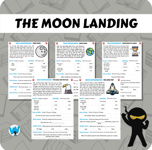 Quick Comprehension Topic Bundle - Y2 The Moon Landing