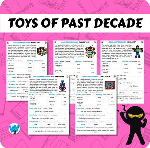 Quick Comprehension Topic Bundle - Y2 Toys of the Past Decade