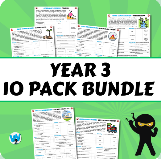 Quick Comprehension Topic Bundle - Y3 Bundle (10 packs)