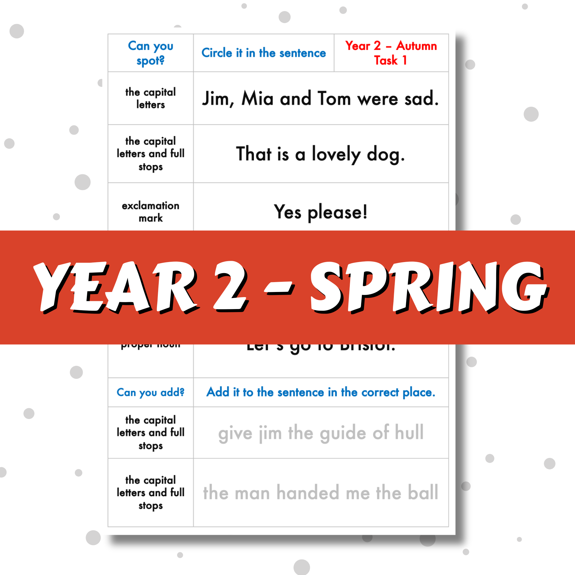 SPaG Spotter – Year 2 – Spring Term