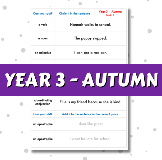 SPaG Spotter - Year 3 - Autumn Term