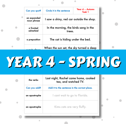 SPaG Spotter - Year 4 - Spring Term