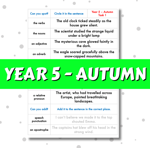 SPaG Spotter - Year 5 - Autumn Term