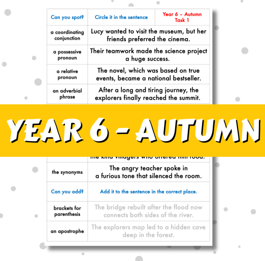 SPaG Spotter - Year 6 - Autumn Term