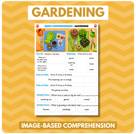 Image-Based Comprehension – Y1/Y2 - Gardening