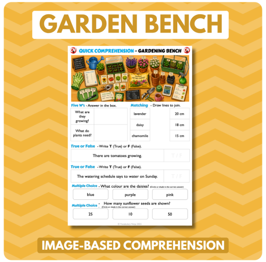 Image-Based Comprehension – Y1/Y2 - Gardening Bench