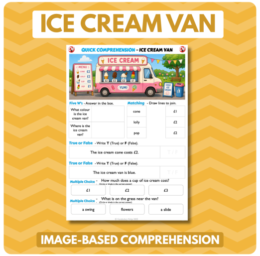 Image-Based Comprehension – Y1/Y2 - Ice Cream Van