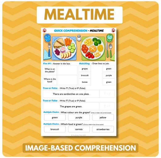 Image-Based Comprehension – Y1/Y2 - Mealtime