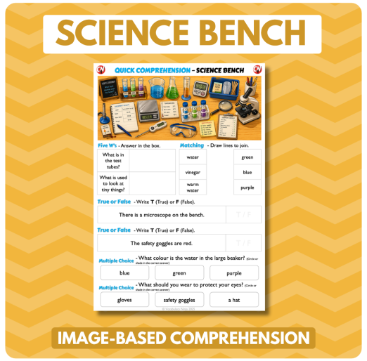 Image-Based Comprehension – Y1/Y2 - Science Bench