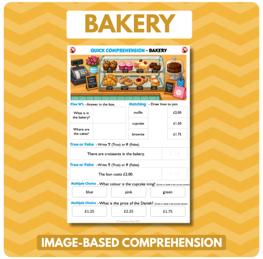Image-Based Comprehension – Y1/Y2 - Bakery