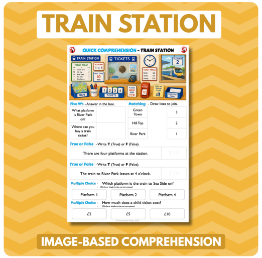 Image-Based Comprehension – Y1/Y2 - Train Station