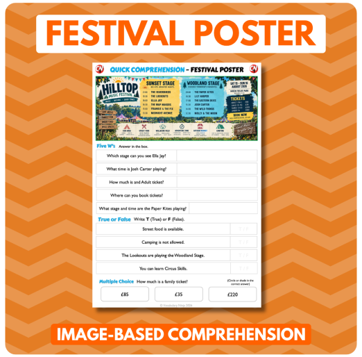 Image-Based Comprehension – Y3/Y4 - Festival Poster