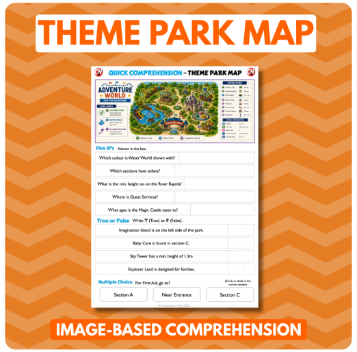 Image-Based Comprehension – Y3/Y4 - Theme Park Map