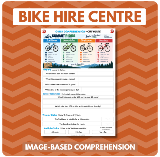Image-Based Comprehension – Y5/Y6 - Bike Hire Centre