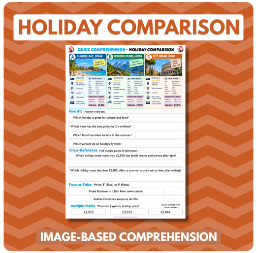 Image-Based Comprehension – Y5/Y6 - Holiday Comparison