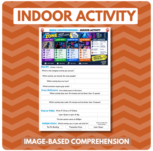 Image-Based Comprehension – Y5/Y6 - Indoor Activity Centre