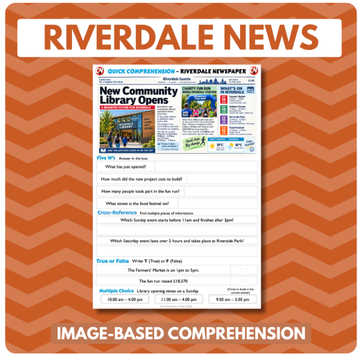 Image-Based Comprehension – Y5/Y6 - Riverdale Newspaper