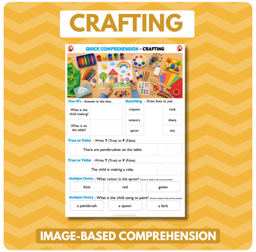 Image-Based Comprehension – Y1/Y2 - Crafting