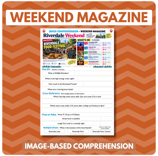 Image-Based Comprehension – Y5/Y6 - Weekend Magazine