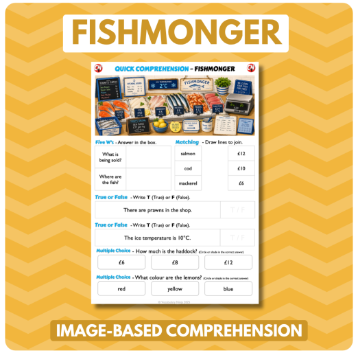 Image-Based Comprehension – Y1/Y2 - Fishmonger