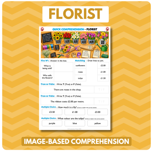 Image-Based Comprehension – Y1/Y2 - Florist