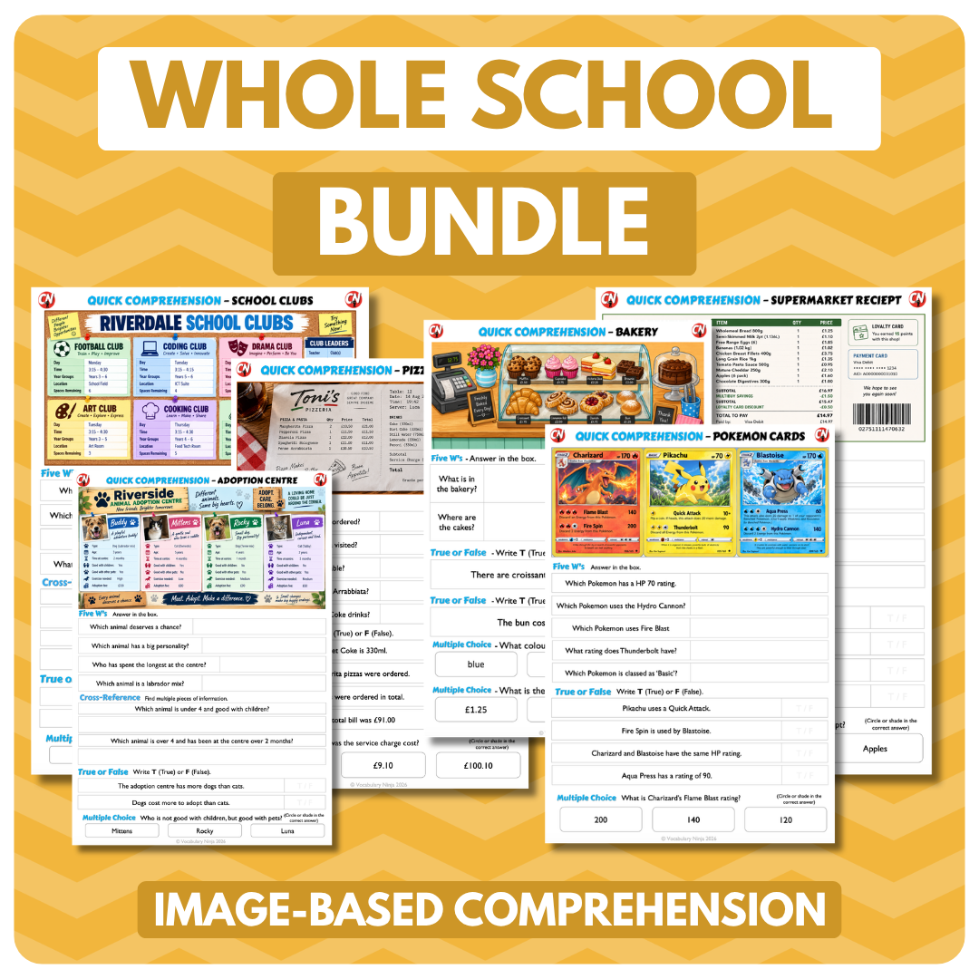 Image-Based Comprehension – School Bundle Y1 to Y6
